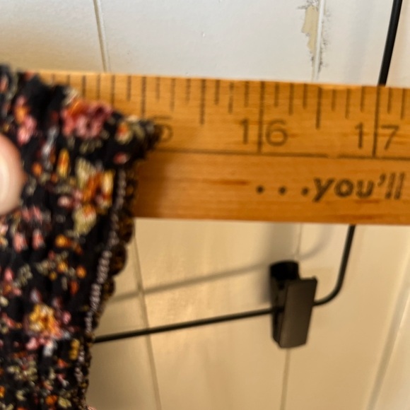 American Eagle Outfitters Black and Pink Smocked Skater Mini Skirt Viscose - Picture 8 of 10